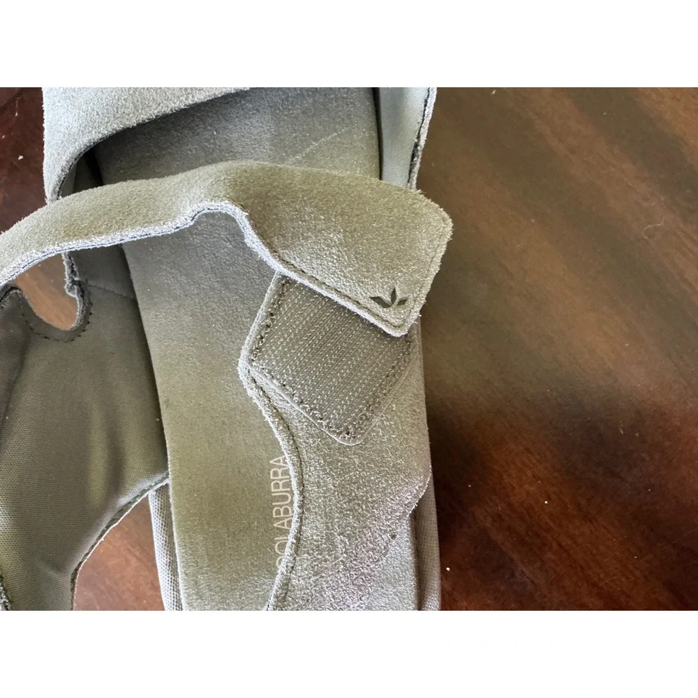 Koolaburra by UGG Suede Platform Sandals Adjustable Straps Grey Sage Women 11